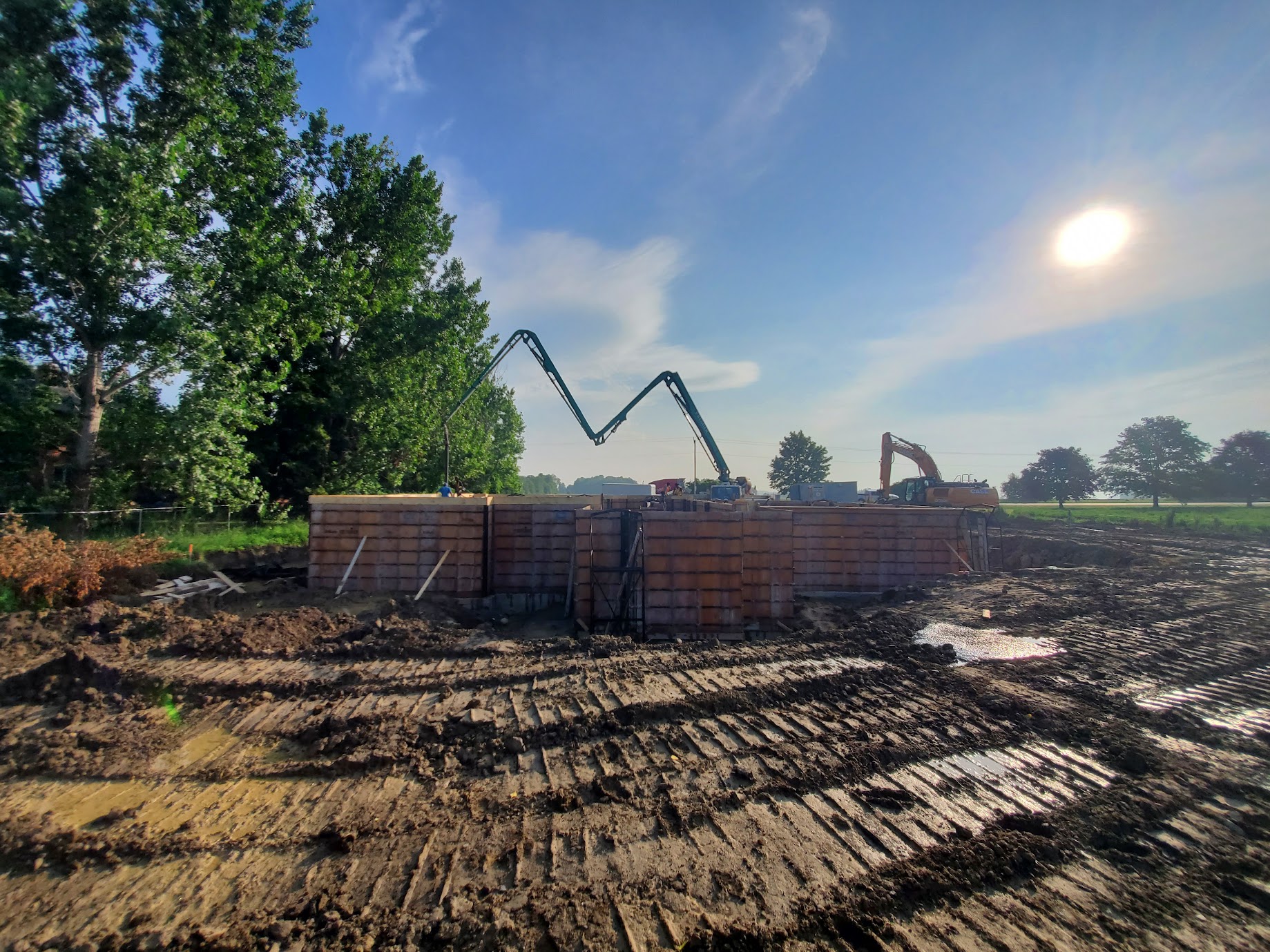 Concrete being poured